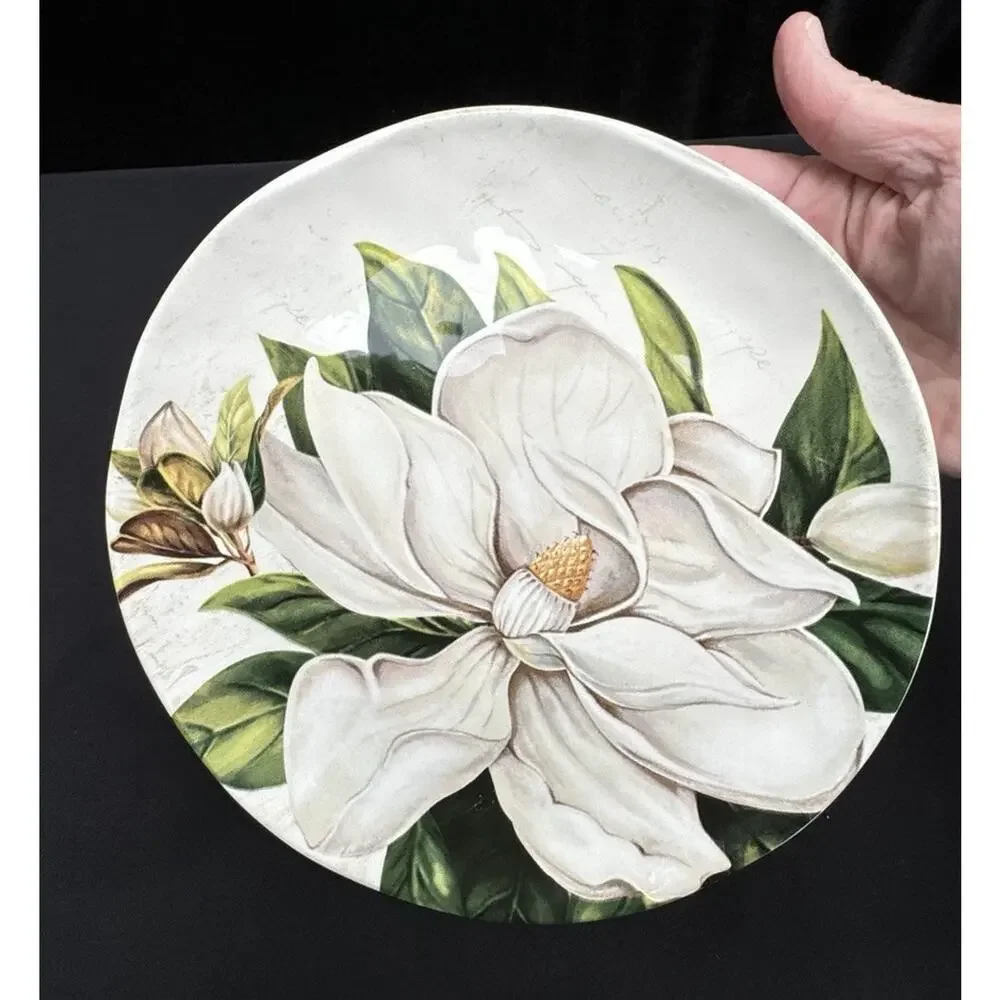 Vtg Pier 1 Magnolia Floral Pattern Ironstone 8.75